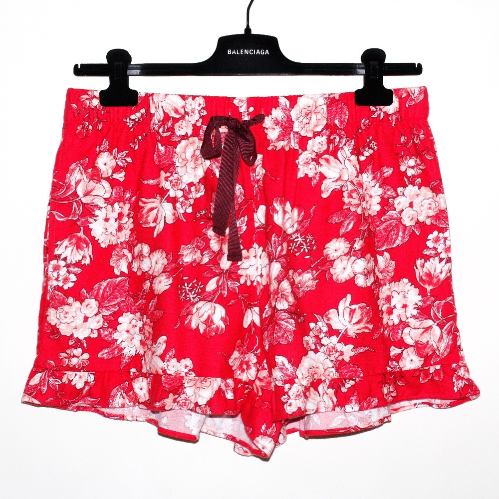 Lands' End Floral Ruffle Hem PJ Shorts